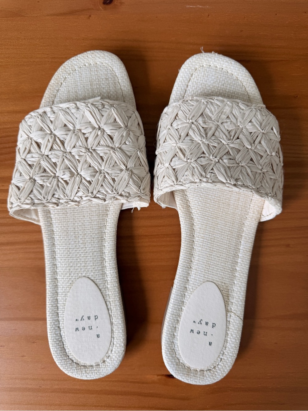 a new day Cream Woven Slide Sandals